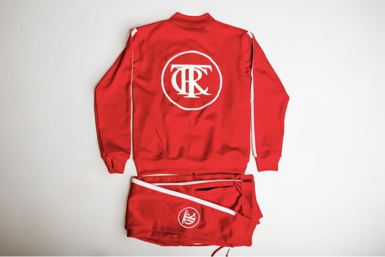 Red, Trc luxury tracksuit , back view