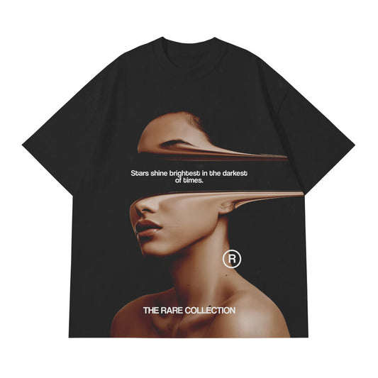 black, Melanated skin shirt, front view