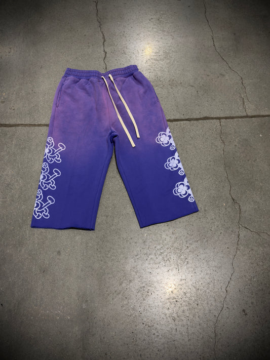 “RUNNING CLOVERS” 3/4 SHORTS (PURPLE)