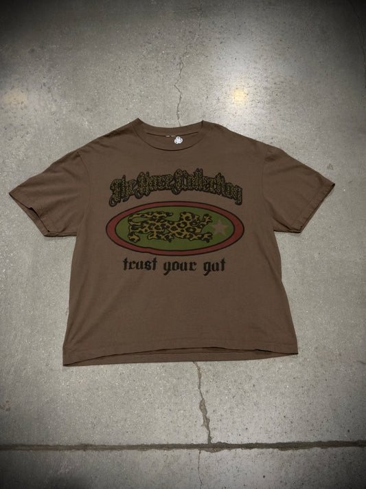 “TRUST YOUR GUT” T SHIRT (BROWN)