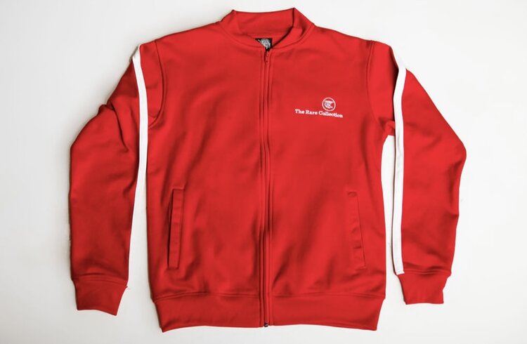 Red, Trc luxury tracksuit jacket,  front view