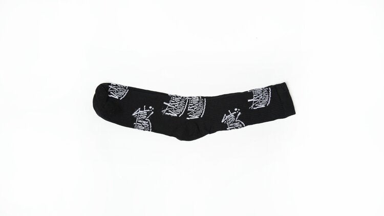 black, trc graffiti socks, side view