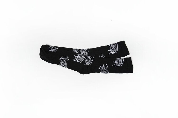 black, trc graffiti socks, side view